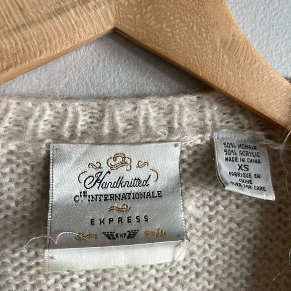 Vintage Express Le Internationale Mohair Cardigan Baroque Floral Knit Fits M-L - Picture 4 of 12